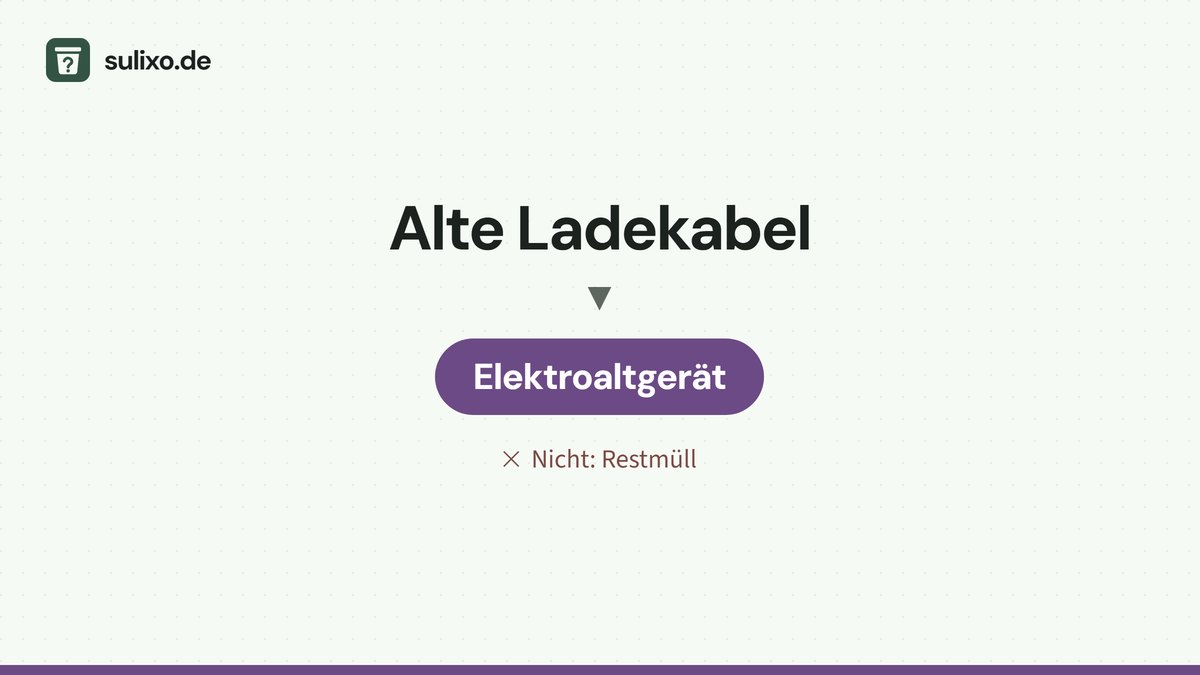 Alte Ladekabel: Elektroaltgerät
