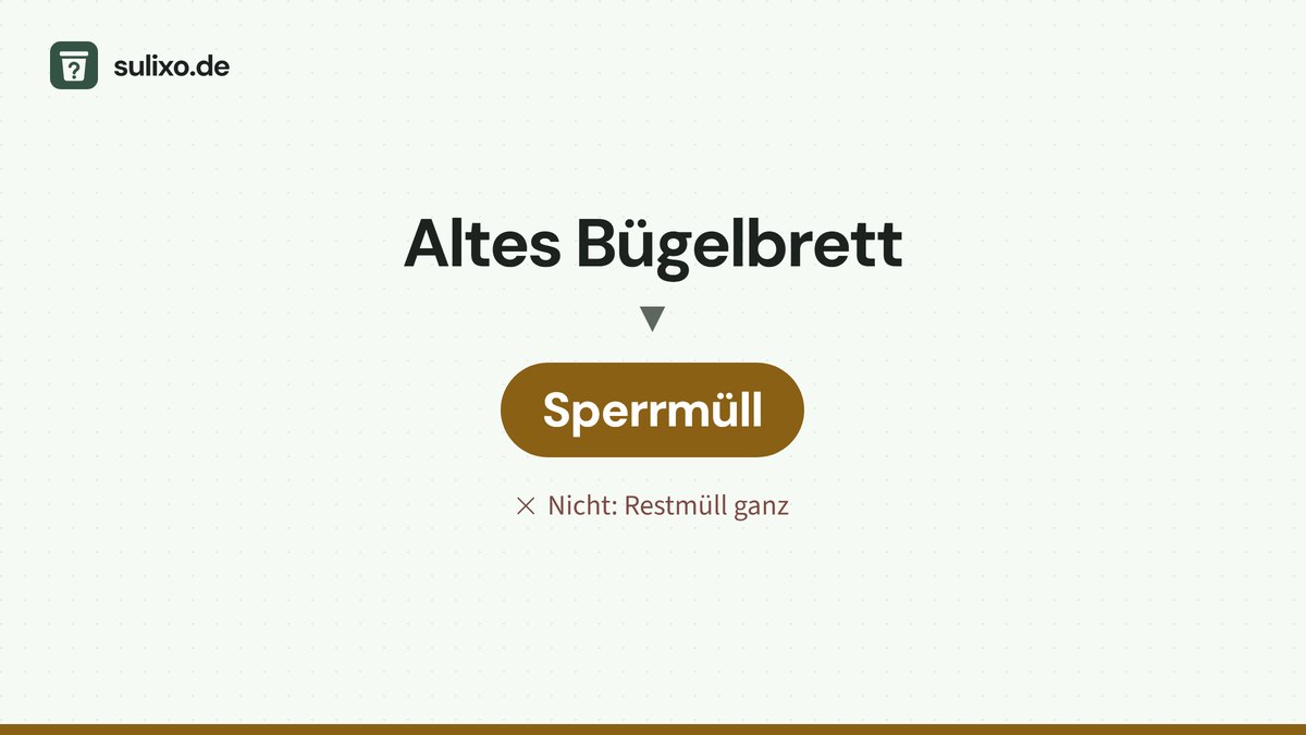 Altes Bügelbrett: Sperrmüll