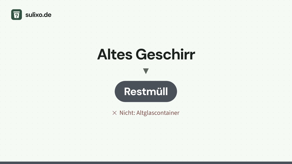 Altes Geschirr: Restmüll
