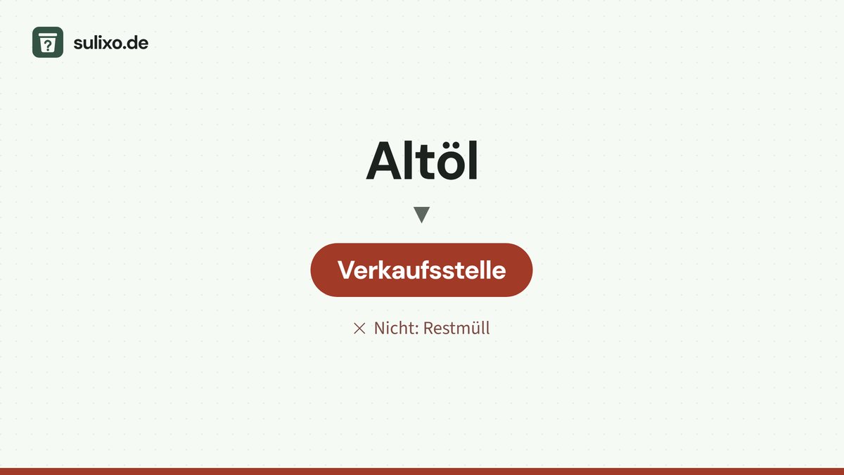 Altöl: Verkaufsstelle