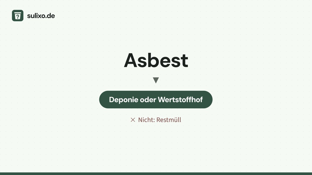 Asbest: Deponie oder Wertstoffhof