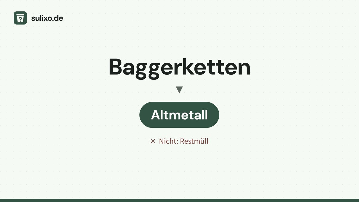 Baggerketten: Altmetall