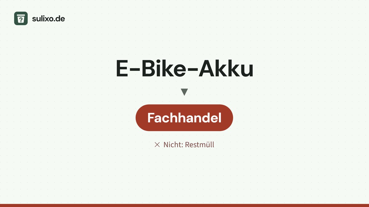 E-Bike-Akku: Fachhandel