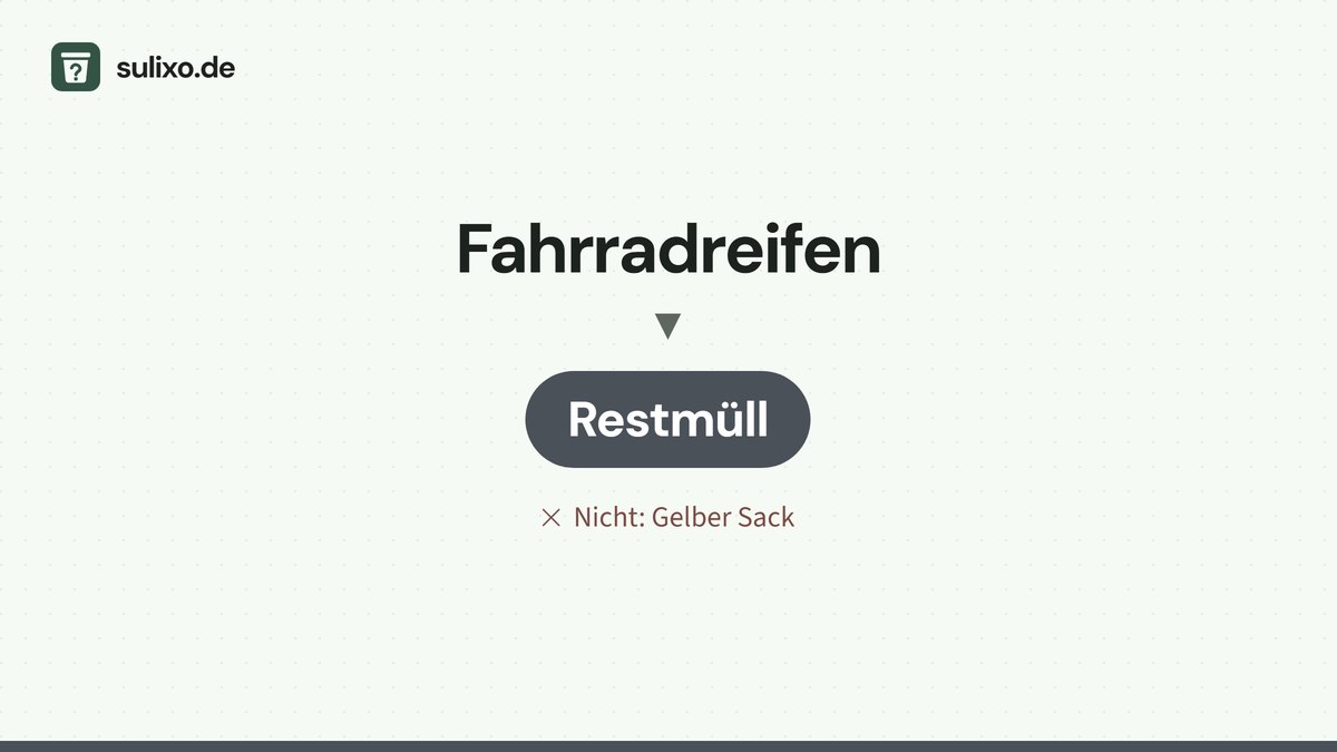 Fahrradreifen: Restmüll