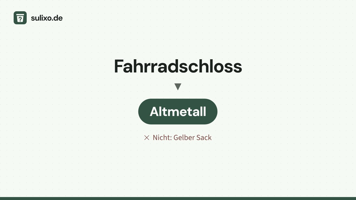 Fahrradschloss: Altmetall