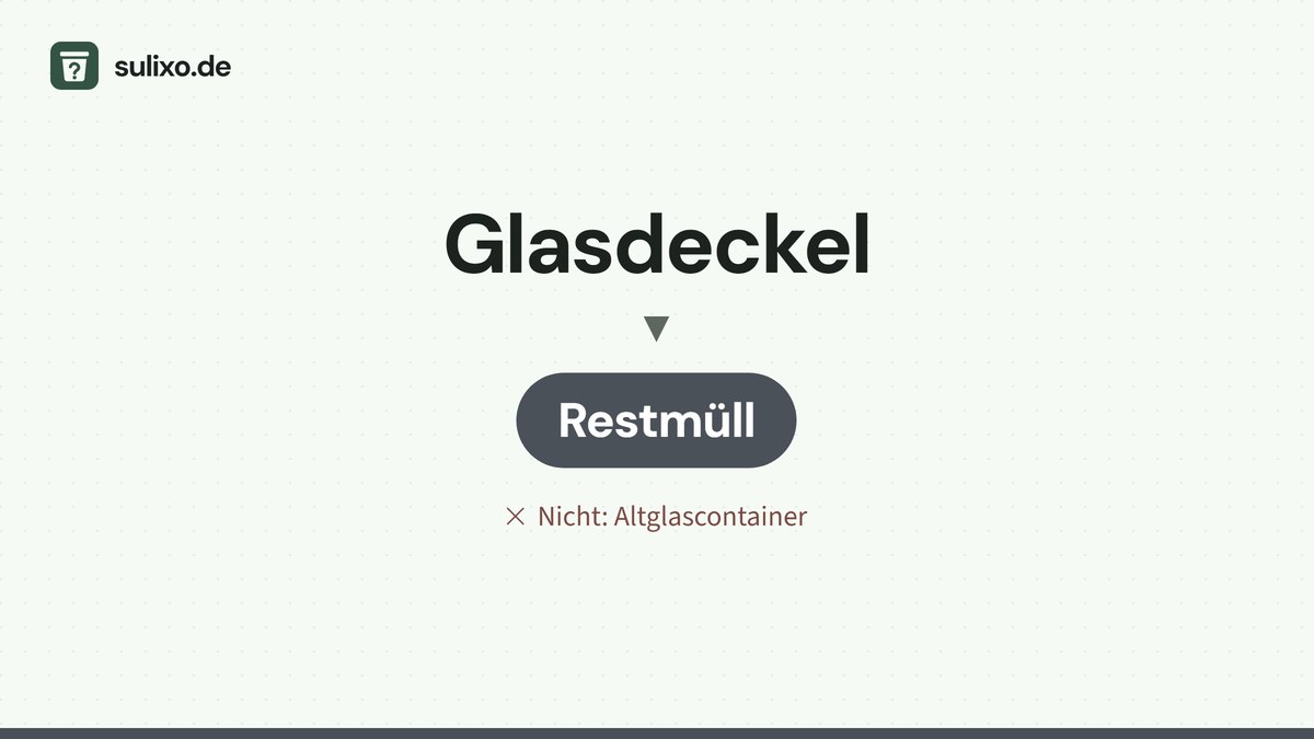 Glasdeckel: Restmüll
