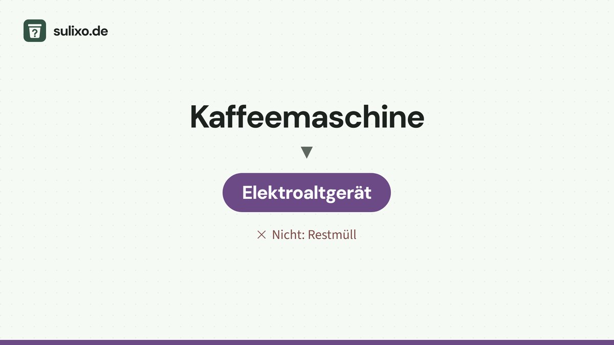 Kaffeemaschine: Elektroaltgerät