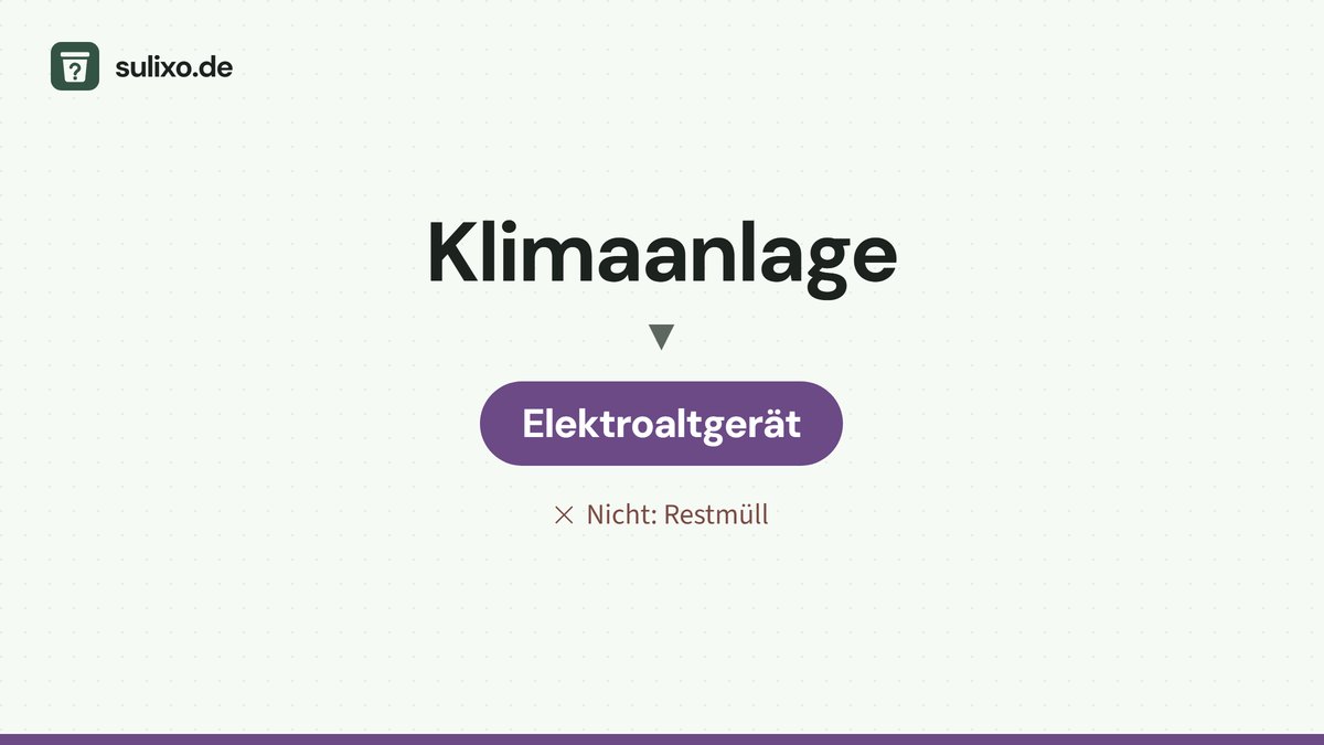 Klimaanlage: Elektroaltgerät