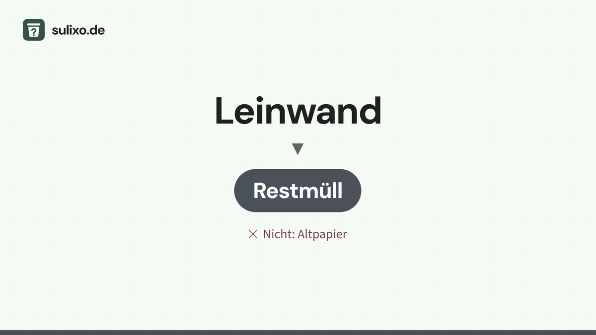 Leinwand: Restmüll