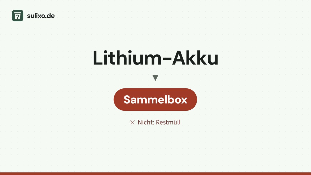 Lithium-Akku: Sammelbox