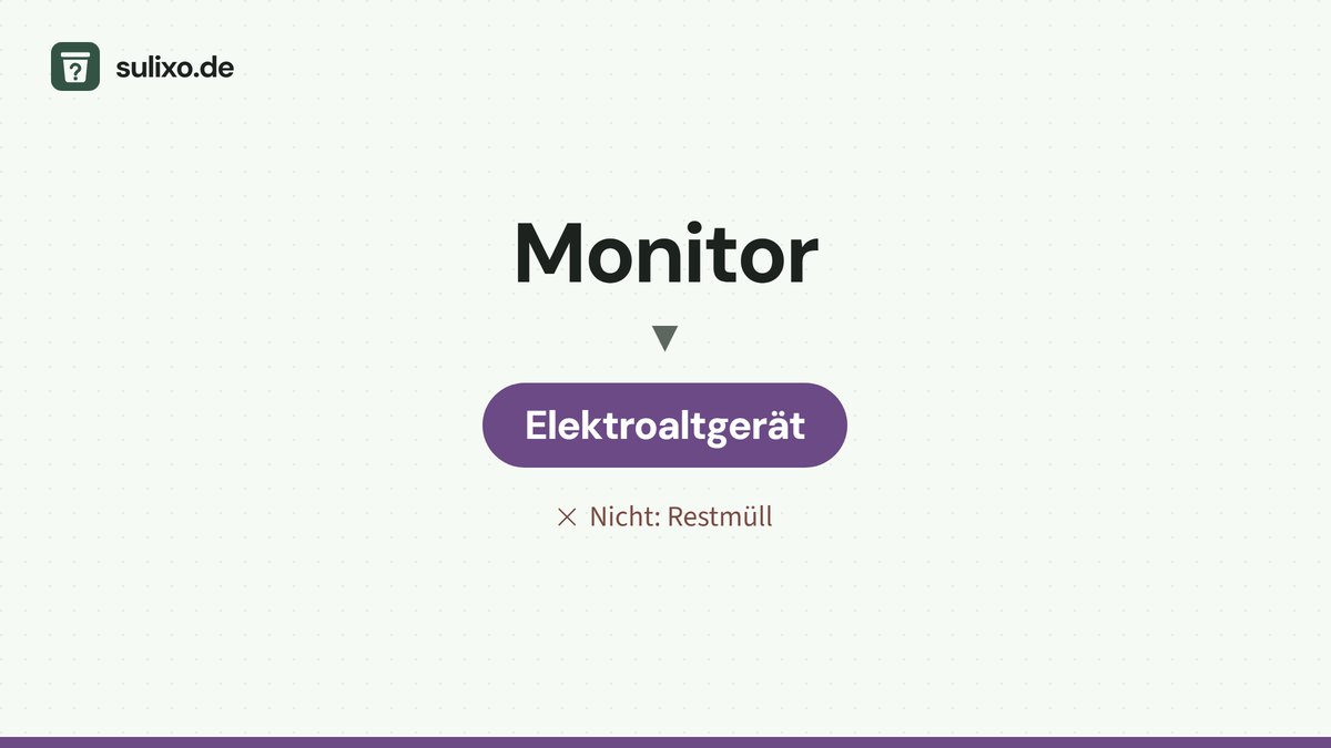Monitor: Elektroaltgerät