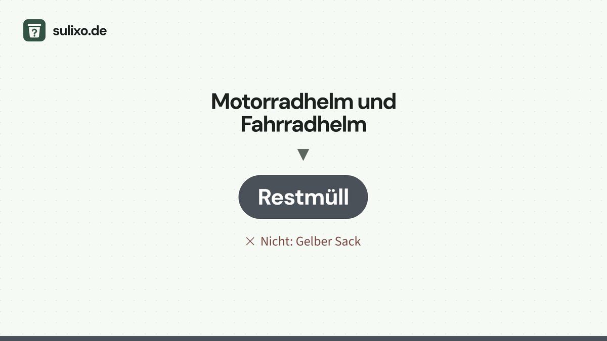 Motorradhelm und Fahrradhelm: Restmüll