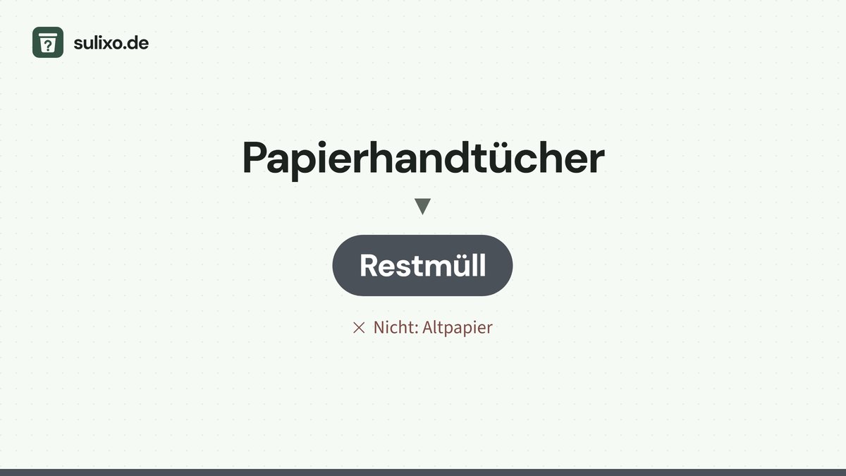 Papierhandtücher: Restmüll