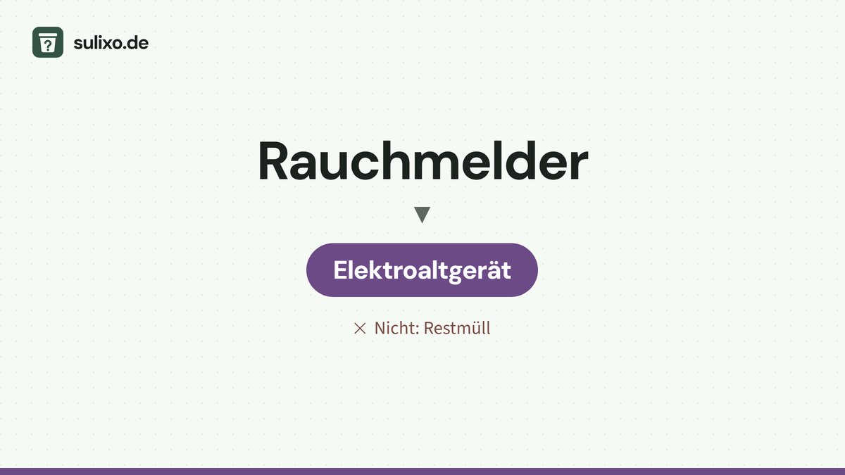 Rauchmelder: Elektroaltgerät