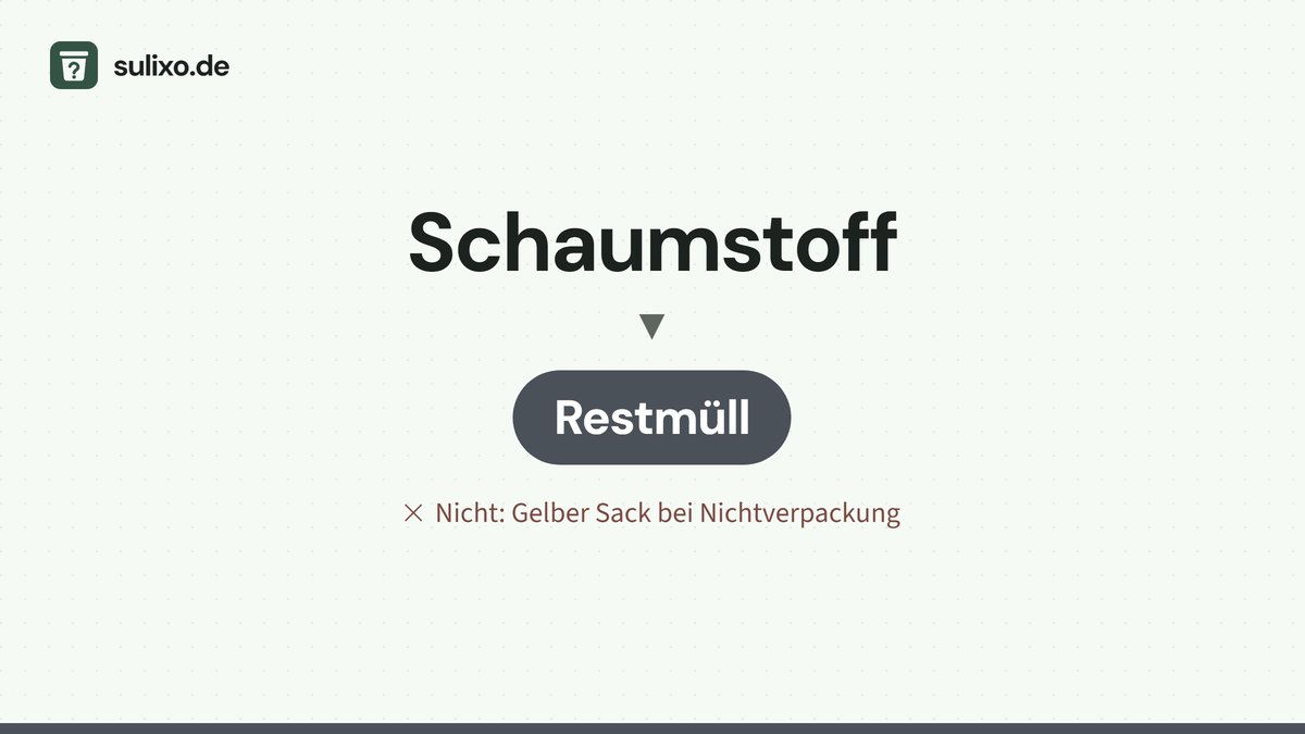 Schaumstoff: Restmüll
