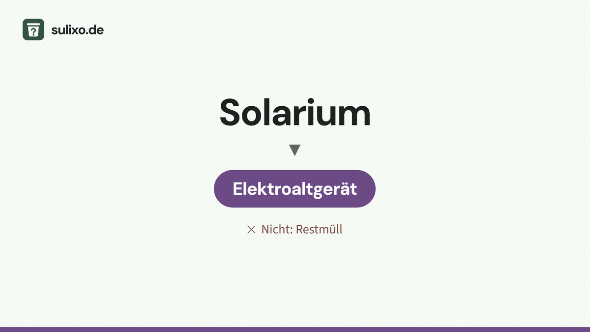 Solarium: Elektroaltgerät