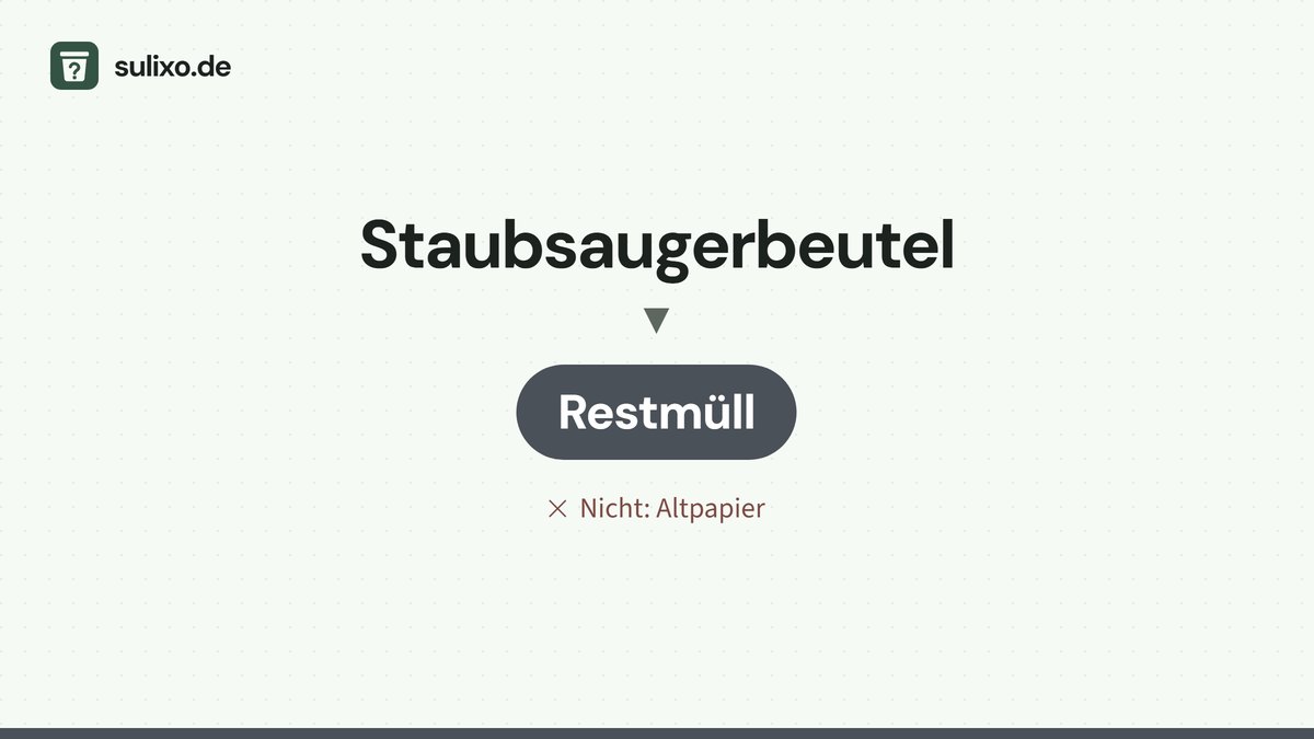 Staubsaugerbeutel: Restmüll