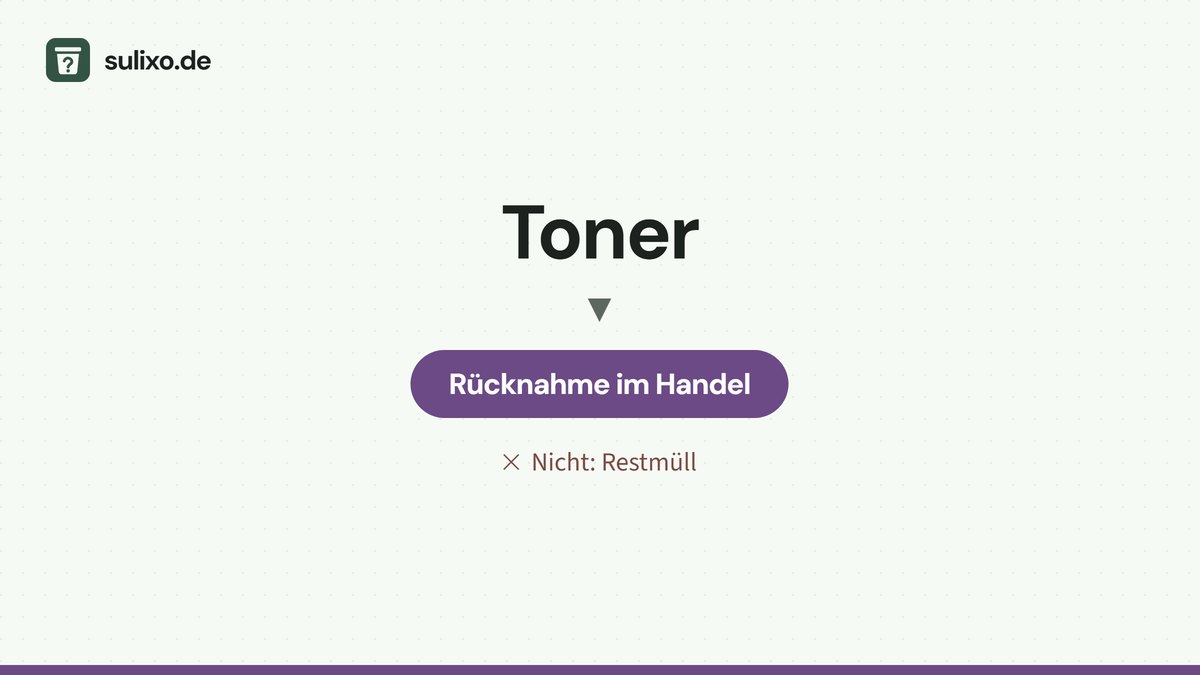 Toner: Rücknahme im Handel